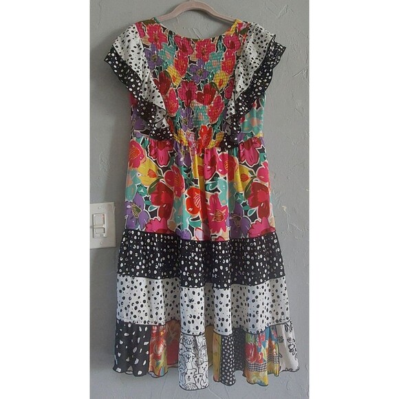 John Mark Dress Women XS Bright and playful,16 inch of Armp To Arm,Rayon, Viscos - Picture 5 of 12